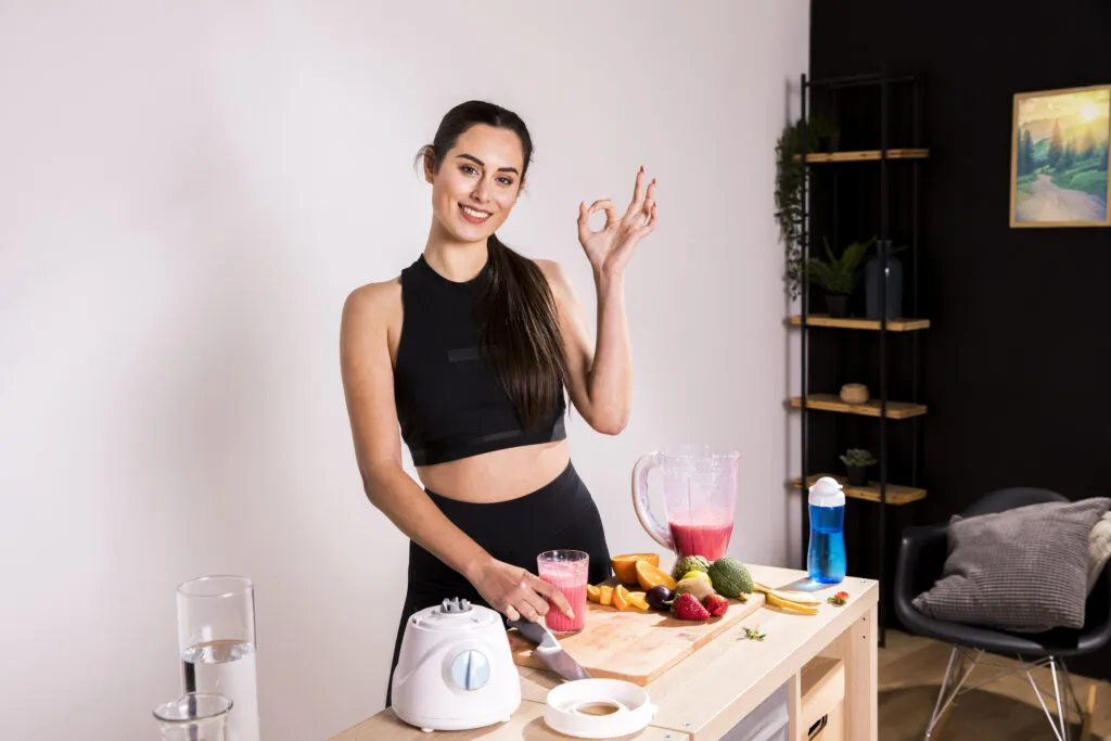 Fitness Woman Preparing Detox Juice