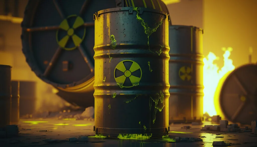 Radioactive Waste Barrels Nuclear Waste Repository Generative Ai