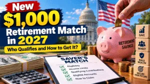 2027 Saver’s Match retirement savings program and $1,000 federal retirement match guide